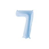 Foil Balloon Number ''7'', 86cm, misty blue