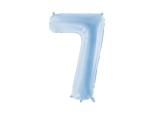 Foil Balloon Number ''7'', 86cm, misty blue