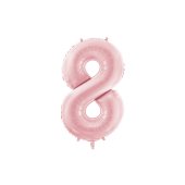 Foil Balloon Number ''8'', 86cm, light pink