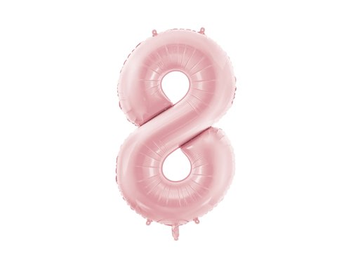 Foil Balloon Number ''8'', 86cm, light pink