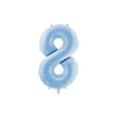 Foil Balloon Number ''8'', 86cm, misty blue