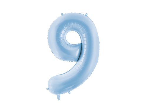 Foil Balloon Number ''9'', 86cm, misty blue Foil Balloon Number ''9'', 86cm, misty blue