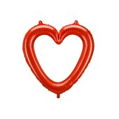 Heart-shaped foil balloon, 86x83.5 cm, red