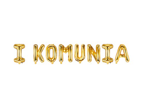 Foil balloon ''I Komunia'', 260x40 cm, gold Foil balloon ''I Komunia'', 260x40 cm, gold