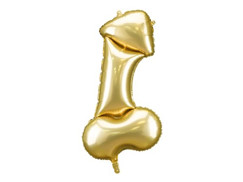 Foil Balloon Penis, 55.5x112 cm, gold Foil Balloon Penis, 55.5x112 cm, gold