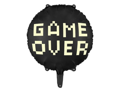 Foil balloon Gamer over, 45 cm, black Foil balloon Gamer over, 45 cm, black