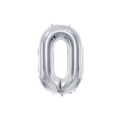 Foil Balloon Number ''0'', 72cm, silver