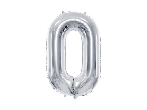 Foil Balloon Number ''0'', 72cm, silver Foil Balloon Number ''0'', 72cm, silver