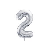 Foil Balloon Number ''2'', 72cm, silver