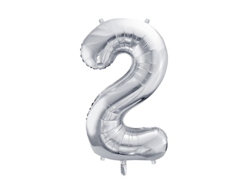 Foil Balloon Number ''2'', 72cm, silver Foil Balloon Number ''2'', 72cm, silver