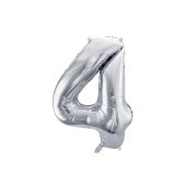 Foil Balloon Number ''4'', 72cm, silver