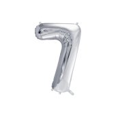 Foil Balloon Number ''7'', 72cm, silver