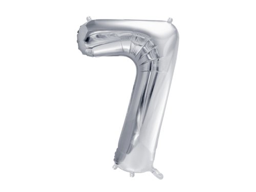Foil Balloon Number ''7'', 72cm, silver Foil Balloon Number ''7'', 72cm, silver