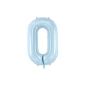 Foil Balloon Number ''0'', 72cm, light blue