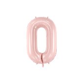 Foil Balloon Number ''0'',72cm, light pink