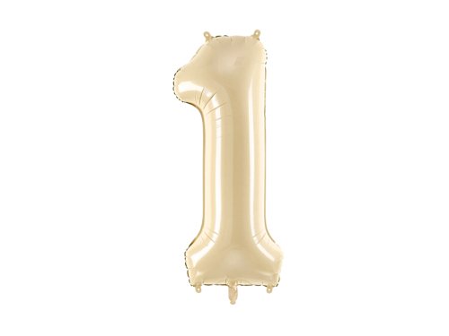 Foil Balloon Number ''1'', 72cm, beige Foil Balloon Number ''1'', 72cm, beige