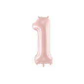 Foil Balloon Number ''1'', 72cm, light pink