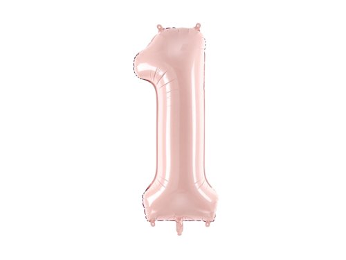 Foil Balloon Number ''1'', 72cm, light pink Foil Balloon Number ''1'', 72cm, light pink