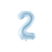 Foil Balloon Number ''2'', 72cm, light blue
