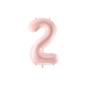 Foil Balloon Number ''2'', 72cm, light pink