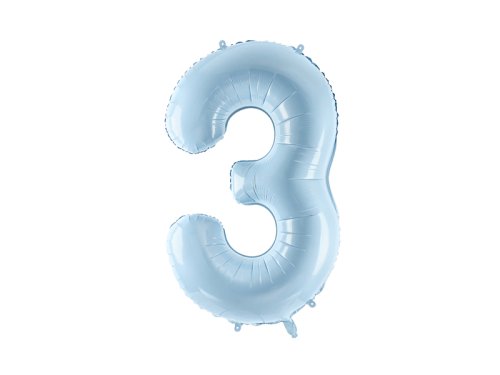 Foil Balloon Number ''3'', 72cm, light blue Foil Balloon Number ''3'', 72cm, light blue