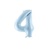 Foil Balloon Number ''4'', 72cm, light blue