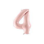 Foil Balloon Number ''4'', 72cm, light pink