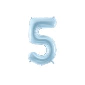 Foil Balloon Number ''5'', 72cm, light blue