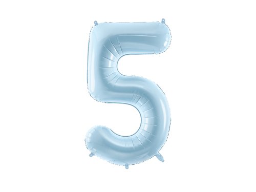 Foil Balloon Number ''5'', 72cm, light blue Foil Balloon Number ''5'', 72cm, light blue