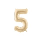 Foil Balloon Number ''5'', 72cm, beige
