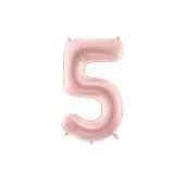 Foil Balloon Number ''5'', 72cm, light pink