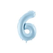 Foil Balloon Number ''6'', 72cm, light blue