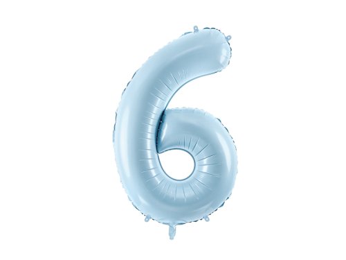 Foil Balloon Number ''6'', 72cm, light blue Foil Balloon Number ''6'', 72cm, light blue