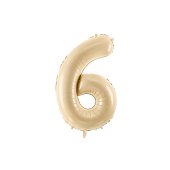 Foil Balloon Number ''6'', 72cm, beige