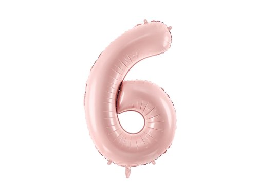 Foil Balloon Number ''6'', 72cm, light pink Foil Balloon Number ''6'', 72cm, light pink