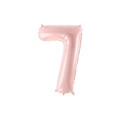Foil Balloon Number ''7'', 72cm, light pink