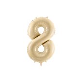 Foil Balloon Number ''8'', 72cm, beige
