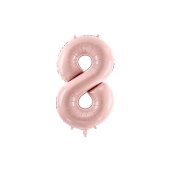 Foil Balloon Number ''8'', 72cm, light pink