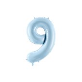 Foil Balloon Number ''9'', 72cm, light blue