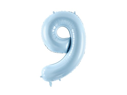 Foil Balloon Number ''9'', 72cm, light blue Foil Balloon Number ''9'', 72cm, light blue