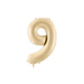 Foil Balloon Number ''9'', 72cm, beige