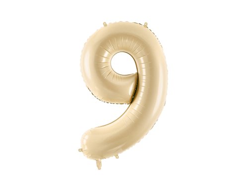 Foil Balloon Number ''9'', 72cm, beige Foil Balloon Number ''9'', 72cm, beige