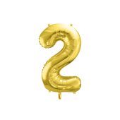 Foil Balloon Number ''2'', 72cm, light gold