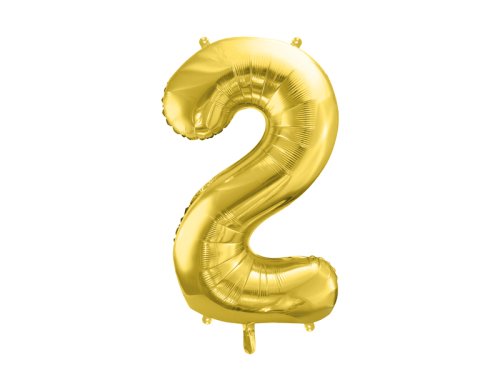 Foil Balloon Number ''2'', 72cm, light gold Foil Balloon Number ''2'', 72cm, light gold