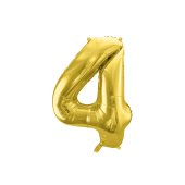 Foil Balloon Number ''4'', 72cm, light gold