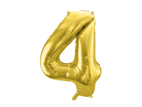 Foil Balloon Number ''4'', 72cm, light gold Foil Balloon Number ''4'', 72cm, light gold
