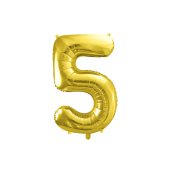 Foil Balloon Number ''5'', 72cm, light gold