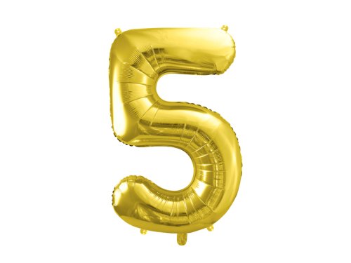 Foil Balloon Number ''5'', 72cm, light gold Foil Balloon Number ''5'', 72cm, light gold