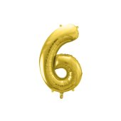 Foil Balloon Number ''6'', 72cm, light gold