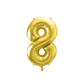 Foil Balloon Number ''8'', 72cm, light gold
